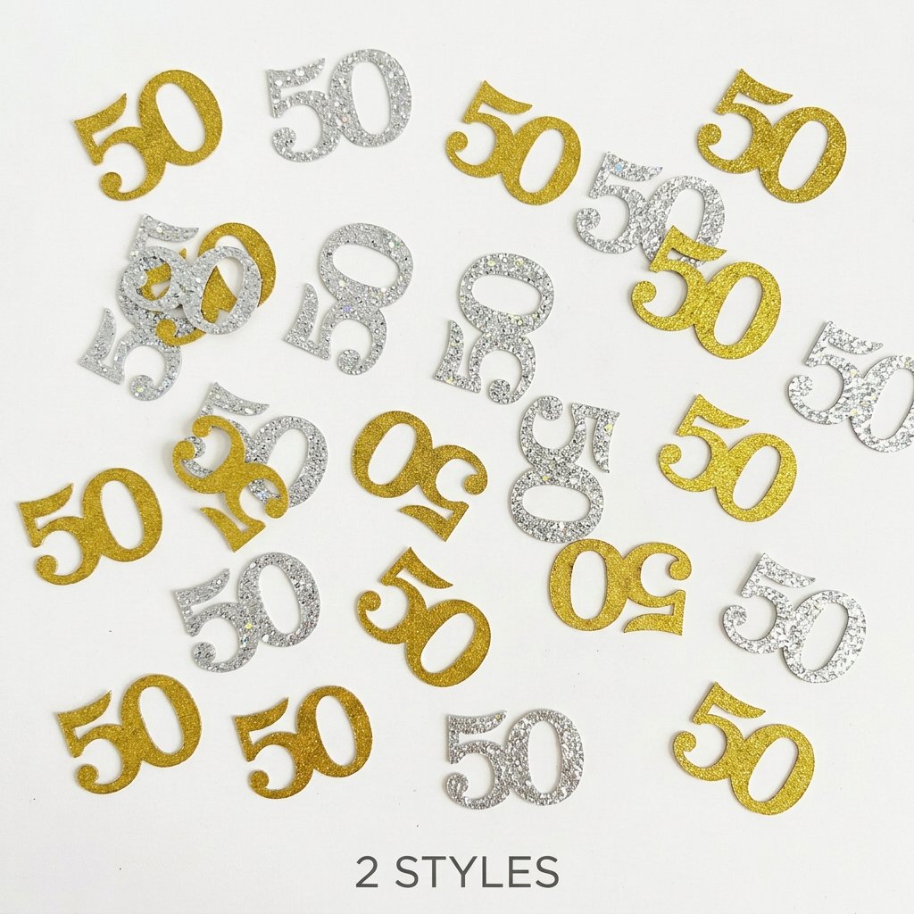 Table Number Gold - 120 Piezas de Confeti para Cumpleaños