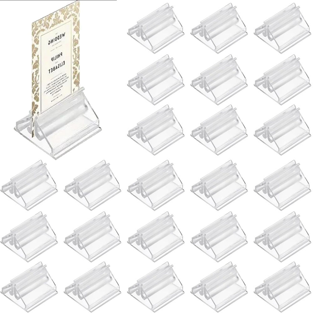 Table Number Gold - Mini soportes transparentes para colocar tarjetas,