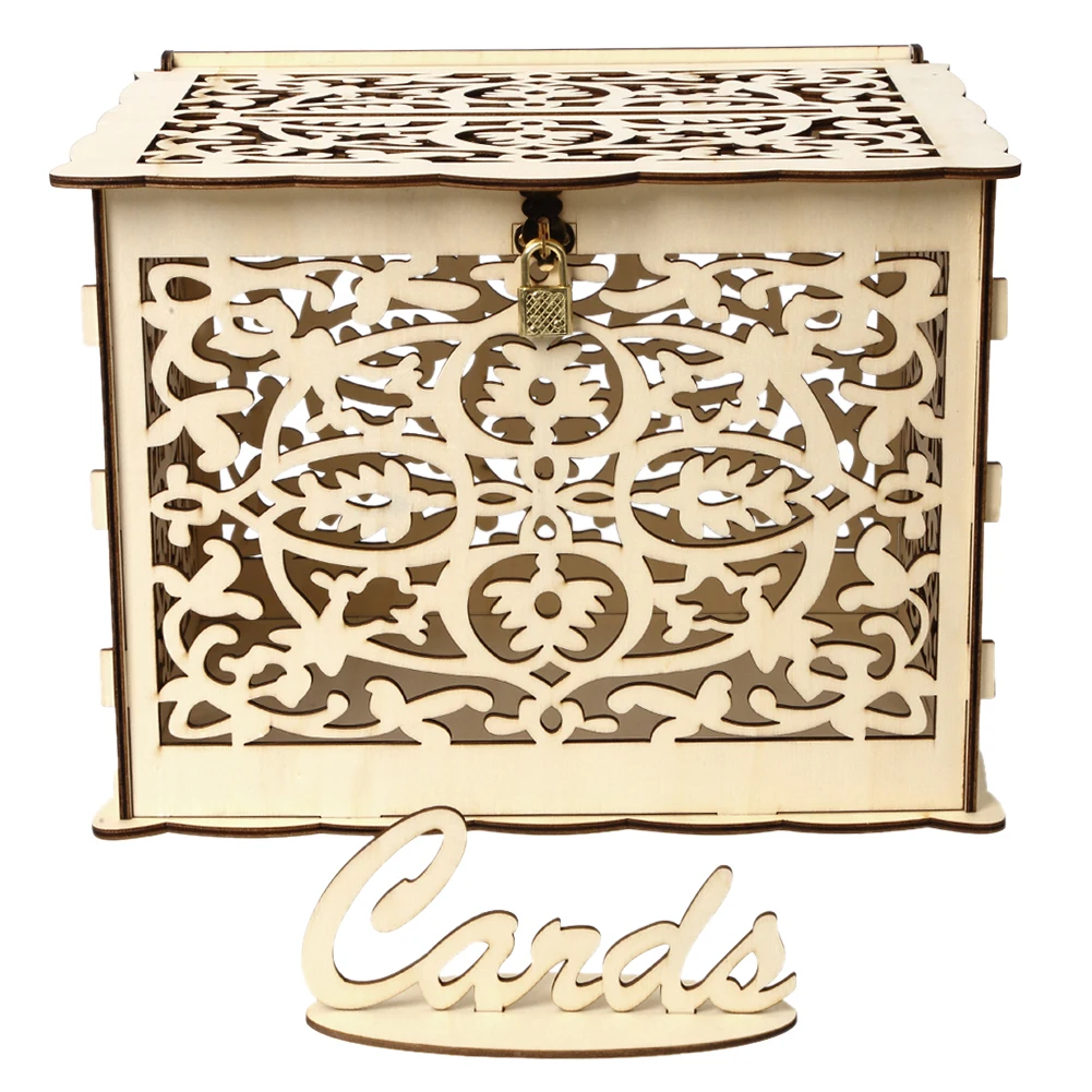 Caja de madera para tarjetas d - Wedding Card Box reseña y precio