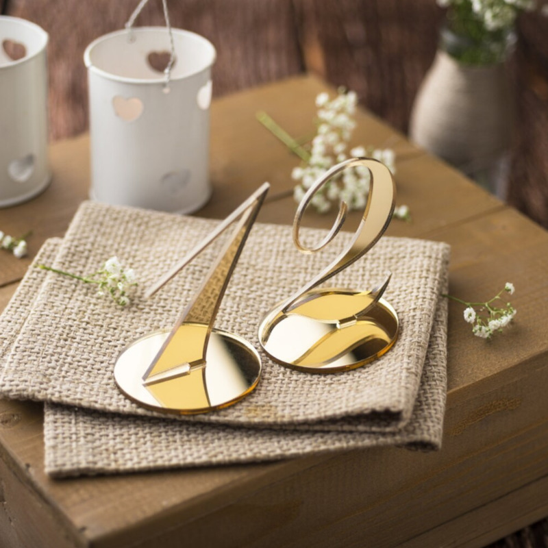Números de Mesa Boda Acrílico  - Table Number Gold reseña y precio