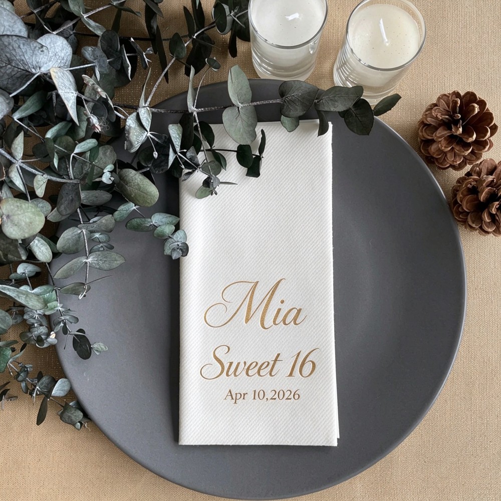 100 servilletas personalizadas - Table Number Gold reseña y precio